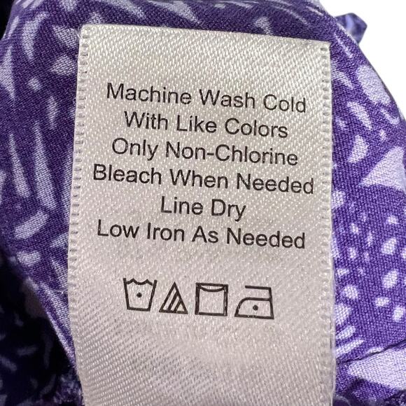 Coldwater Creek Purple Print Pull On Pants Size L - Picture 5 of 8